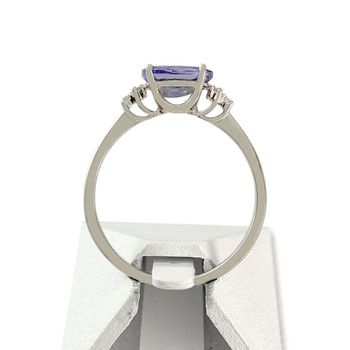 Gouden ring 375 witte tanzaniet diamant