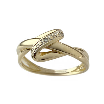 Bague d'occasion or 750 jaune 2tons diamant