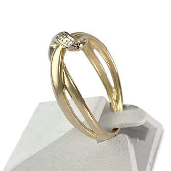 Bague d'occasion or 750 jaune 2tons diamant