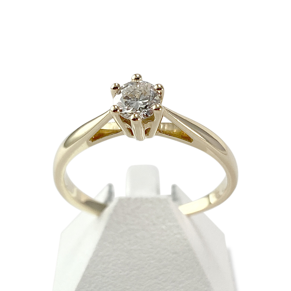 Solitaire d'occasion or 750 jaune diamant