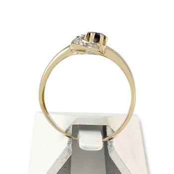 Bague d'occasion 2 ors 750 saphirs diamants