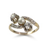 Bague d'occasion 2ors 750 diamants et perle de culture - vue V1