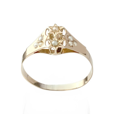 Bague d'occasion or 750 jaune perles de culture - vue 1