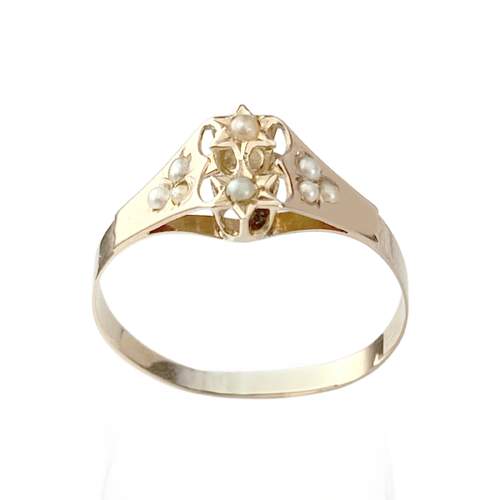 Bague d'occasion or 750 jaune perles de culture