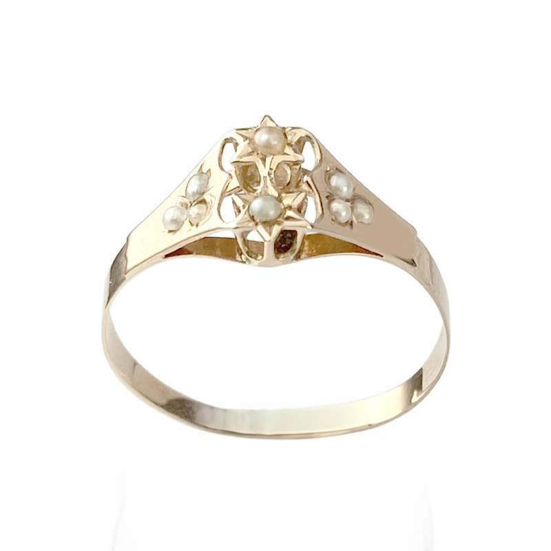Bague d'occasion or 750 jaune perles de culture - vue 1