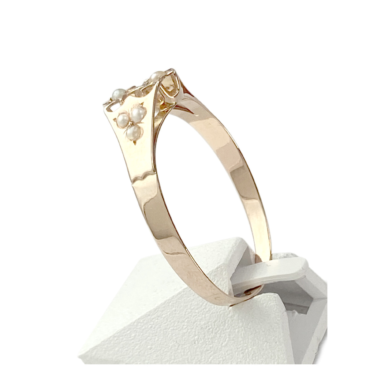 Bague d'occasion or 750 jaune perles de culture - vue 2