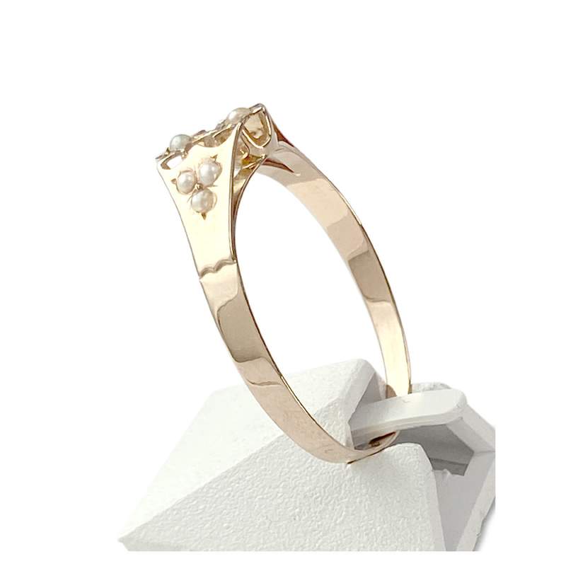 Bague d'occasion or 750 jaune perles de culture - vue 2