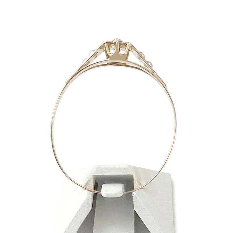 Bague d'occasion or 750 jaune perles de culture - vue 3