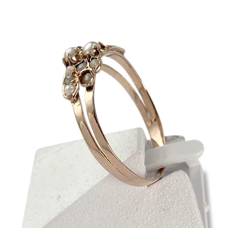 Bague d'occasion or 750 rose perles de culture - vue 2