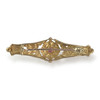 Broche d'occasion or 750 jaune doublet grenat verre - vue V2