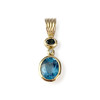 Pendentif d'occasion or 750 jaune diamant saphir topaze - vue V1