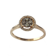 Bague d'occasion or 750 rose diamants