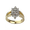 Bague d'occasion 2 ors 750 diamants aigue marine - vue V1
