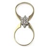 Bague d'occasion 2 ors 750 diamants aigue marine - vue V4