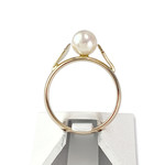 Second hand gold ring 750 yellow cultured pearl - view 3