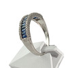 Bague d'occasion or 750 blanc saphirs diamants - vue V2