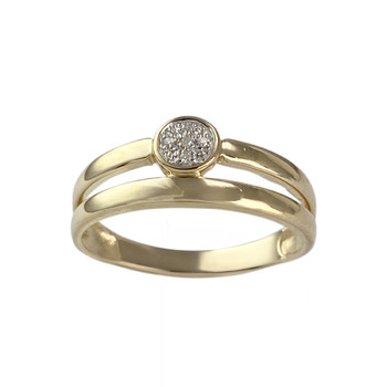 Bague d'occasion or 750 2 tons diamants