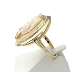 Second hand gold ring 750 yellow cameo - view 2