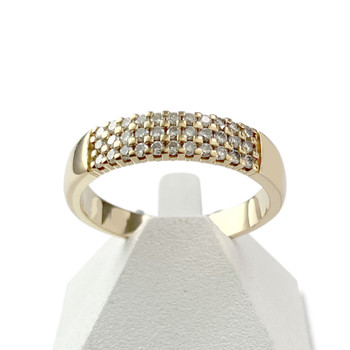 Tweedehands gouden ring 750 gele diamanten