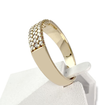 Tweedehands gouden ring 750 gele diamanten