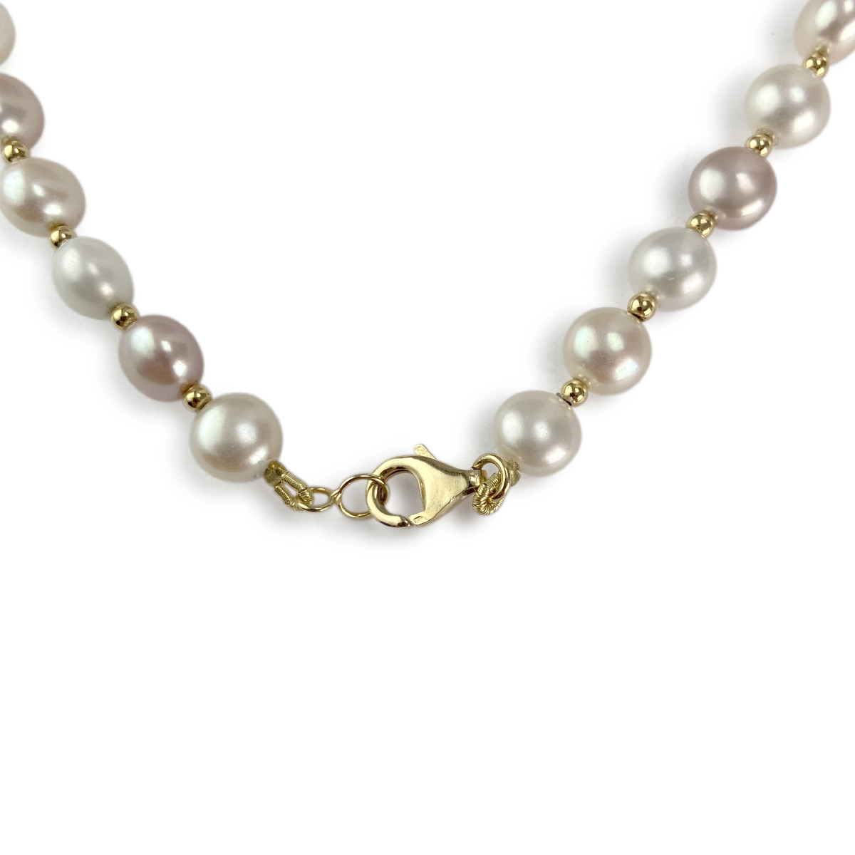 Collier d'occasion or 750 jaune perles de culture de chine mutlicolores 42 cm - vue 3