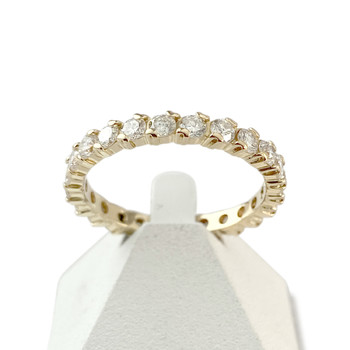Tweedehands full circle ring in 750 geelgoud met diamanten