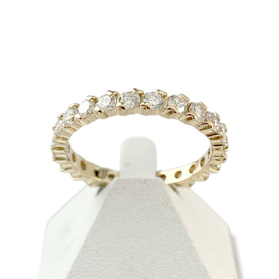 Bague tour complet d'occasion or 750 jaune diamants