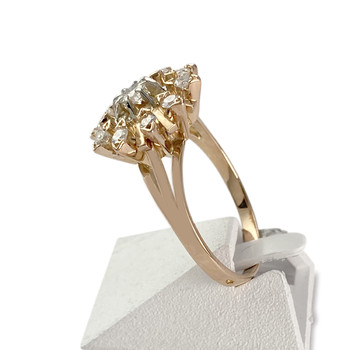 Second hand ring gold 750 2 tone diamonds
