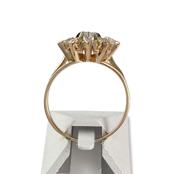 Second hand ring gold 750 2 tone diamonds