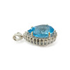 Pendentif d'occasion or 750 2 tons topaze bleue traitée diamants - vue V3