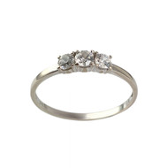 Bague d'occasion or 375 blanc zirconias