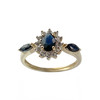 Bague d'occasion or 375 2 tons saphirs topazes blanches - vue V1