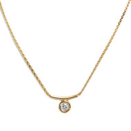 Collier d'occasion or 750 jaune maille palmier diamant 40 cm