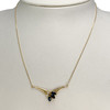 Collier d'occasion or 750 jaune maille forçat saphirs zirconias 40,5 cm - vue V2