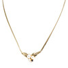 Collier d'occasion or 750 jaune maille anglaise perles de cultures saphir 42 cm - vue V1