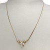 Collier d'occasion or 750 jaune maille anglaise perles de cultures saphir 42 cm - vue V2