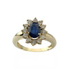 Bague d'occasion or 750 jaune saphir diamants - vue V1