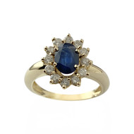 Bague d'occasion or 750 jaune saphir diamants