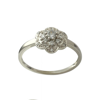 Bague d'occasion or 375 blanc zirconias
