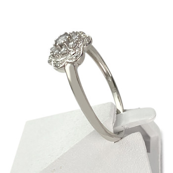 Bague d'occasion or 375 blanc zirconias