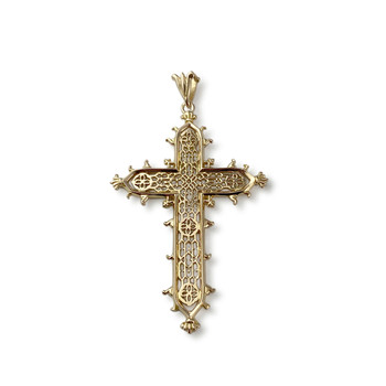 Second-hand cross pendant 750 yellow gold