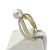Bague d'occasion or 375 jaune et rhodié perle de culture - vue V2