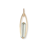 Pendentif d'occasion or 750 rose aigue marine