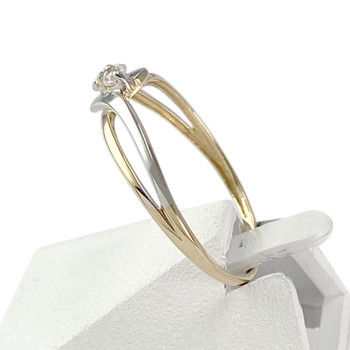 Bague d'occasion or 750 2 tons zirconias