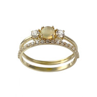 Bague d'occasion or 750 jaune opale zirconias