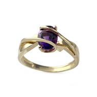 Bague d'occasion or 750 jaune améthyste