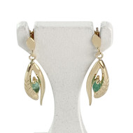 Boucles d'oreilles d'occasion or 750 jaune émeraudes