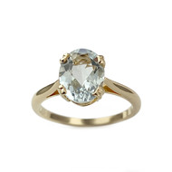 Bague d'occasion or 750 jaune aigue marine