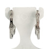 Boucles d'oreilles d'occasion or 375 blanc saphirs et diamants - vue V3