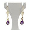 Boucles d'oreilles d'occasion or 750 jaune améthystes - vue V1